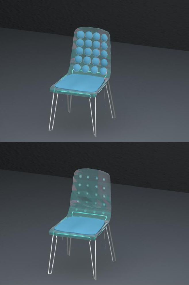 "Tab" chair design