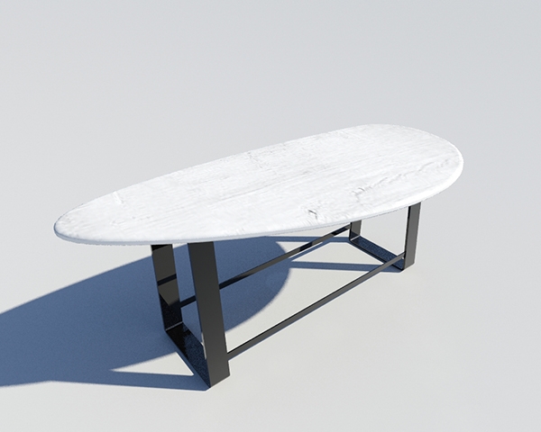 Table, marble - metal