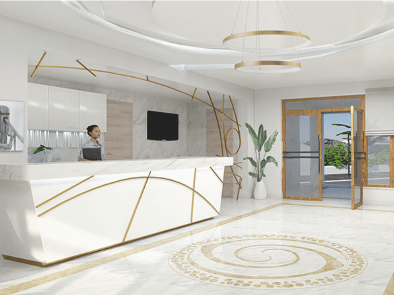 Reception front office - floor design
