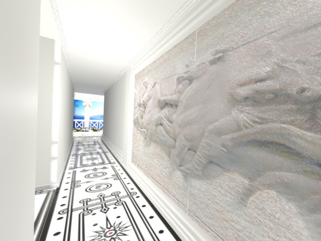 Floor design - "horses attack" mural