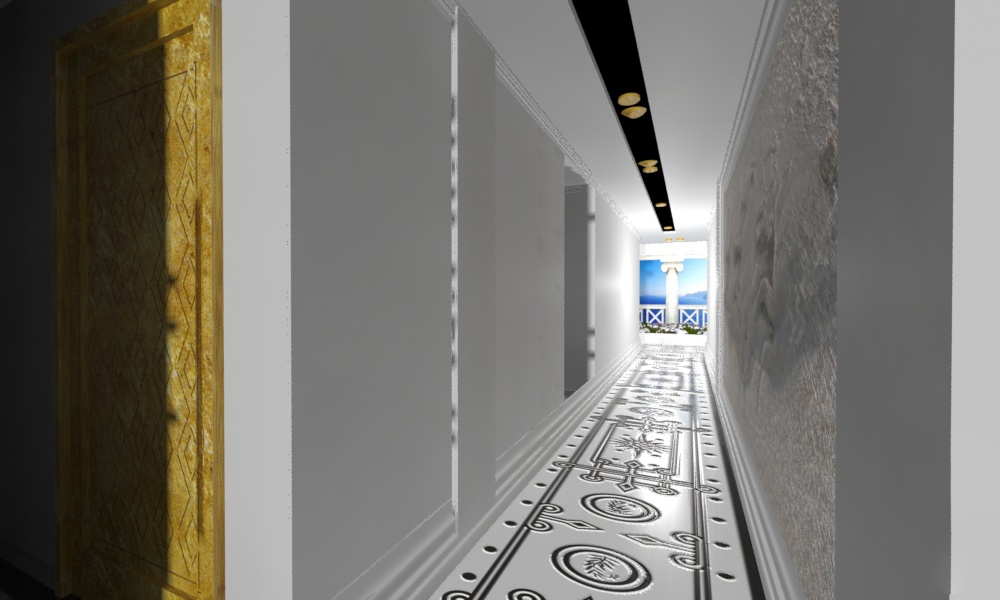 Floor design - "Balcony Sea View" mural