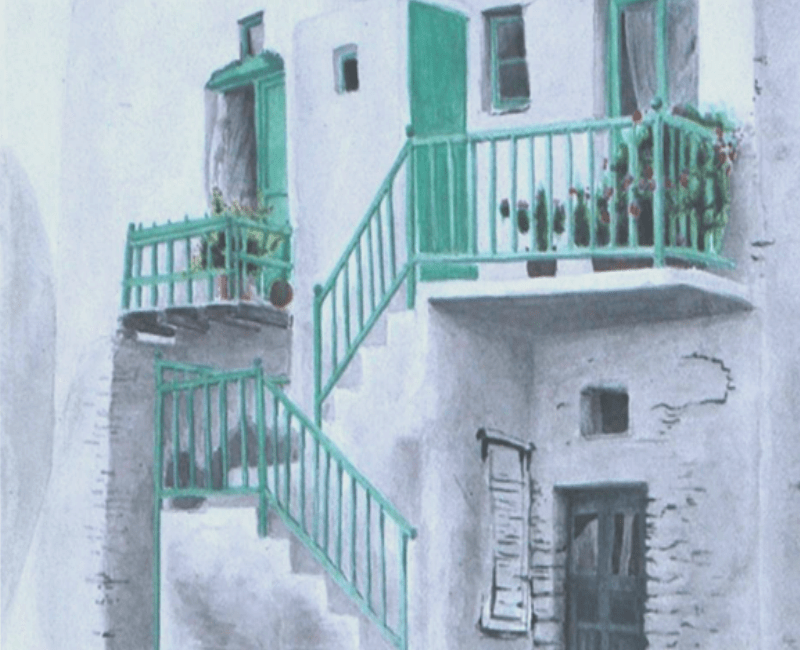 House of Mykonos - watercolor