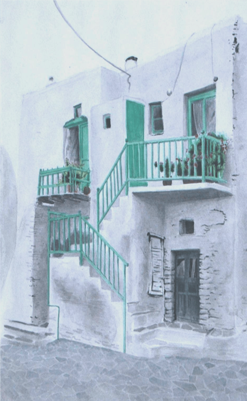 House of Mykonos - watercolor
